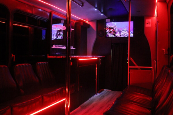 benz party bus interior