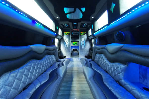 spacious limo interior
