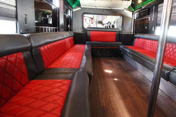 black and red leather seats