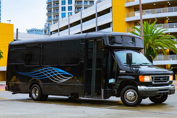 black exterior party bus