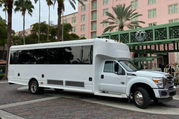 white bus exterior