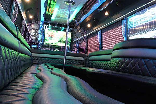 orlando limo bus leather seats