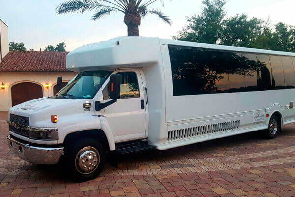 white exterior bus